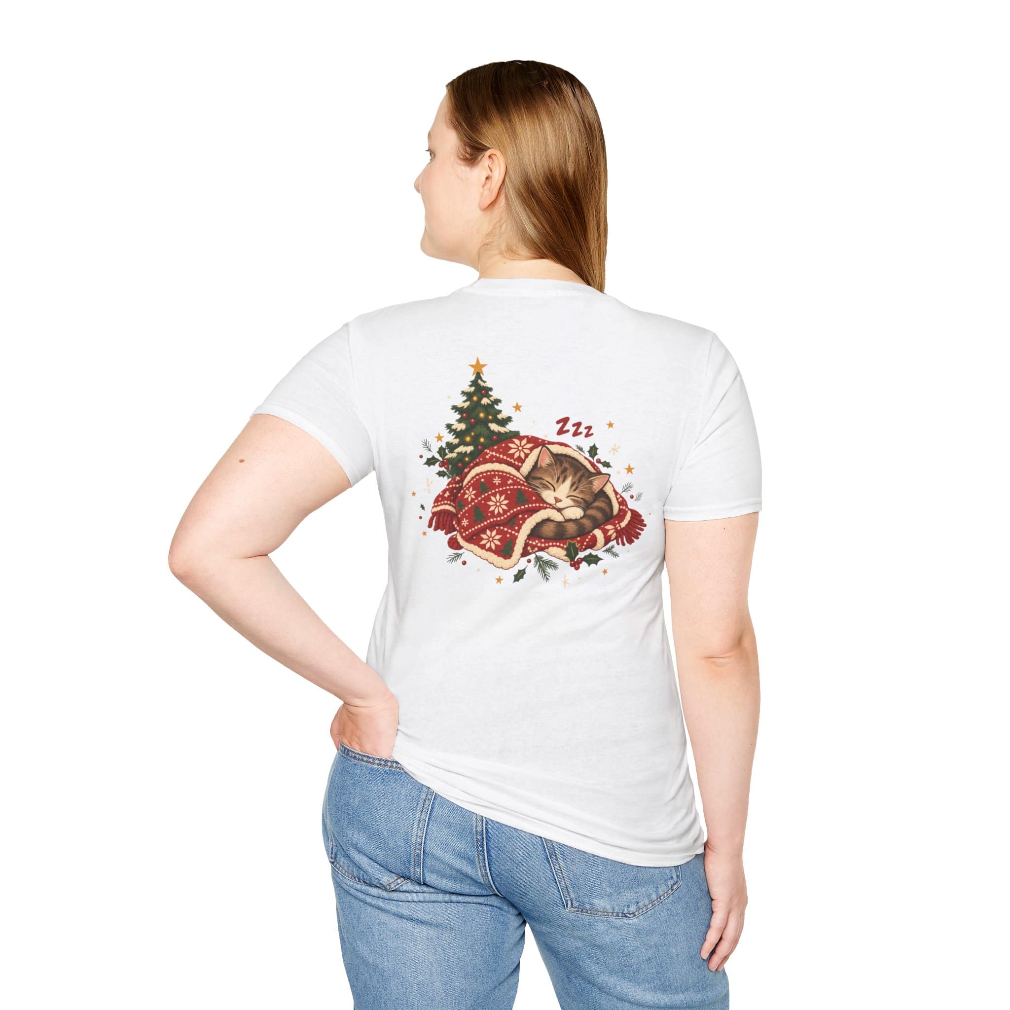 Most Likely To Nap Through Christmas Unisex Softstyle T-Shirt | Funny Holiday Graphic Tee - Image 6