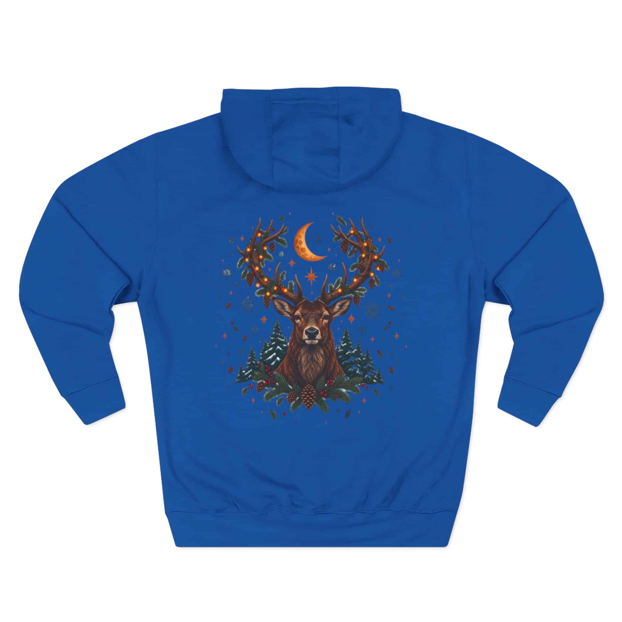 Woodland Winter Cabin Hoodie - Cozy Christmas Forest Stag Pine Trees Snowy Cabin Hoodie - Image 29