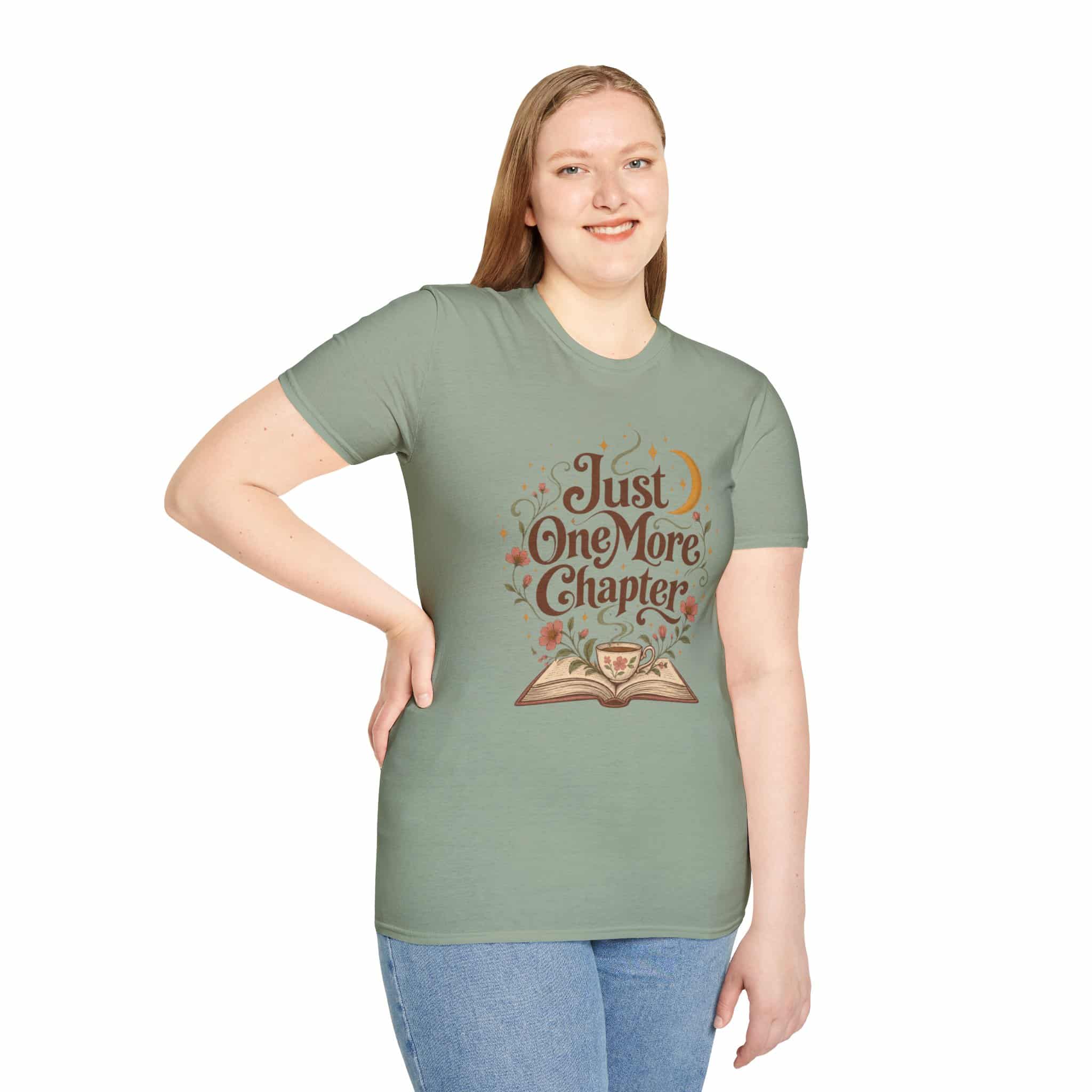 Just One More Chapter Unisex Softstyle T-Shirt - Book Lover Graphic Tee - Image 26