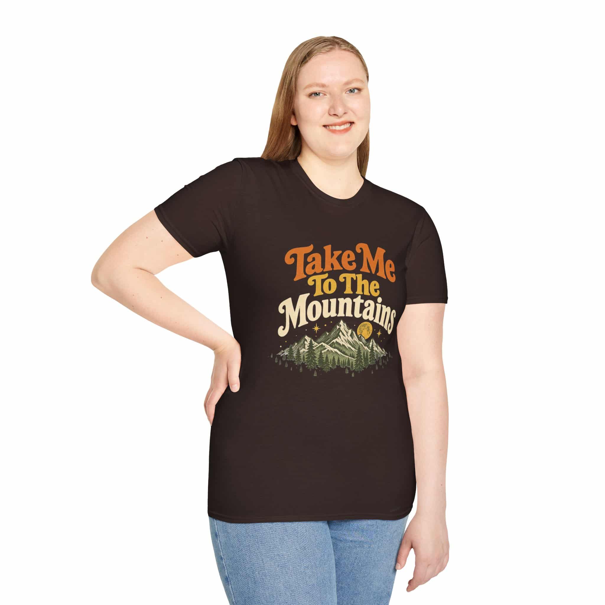 Take Me To The Mountains Unisex Softstyle T-Shirt | Vintage Outdoor Graphic Tee - Image 19