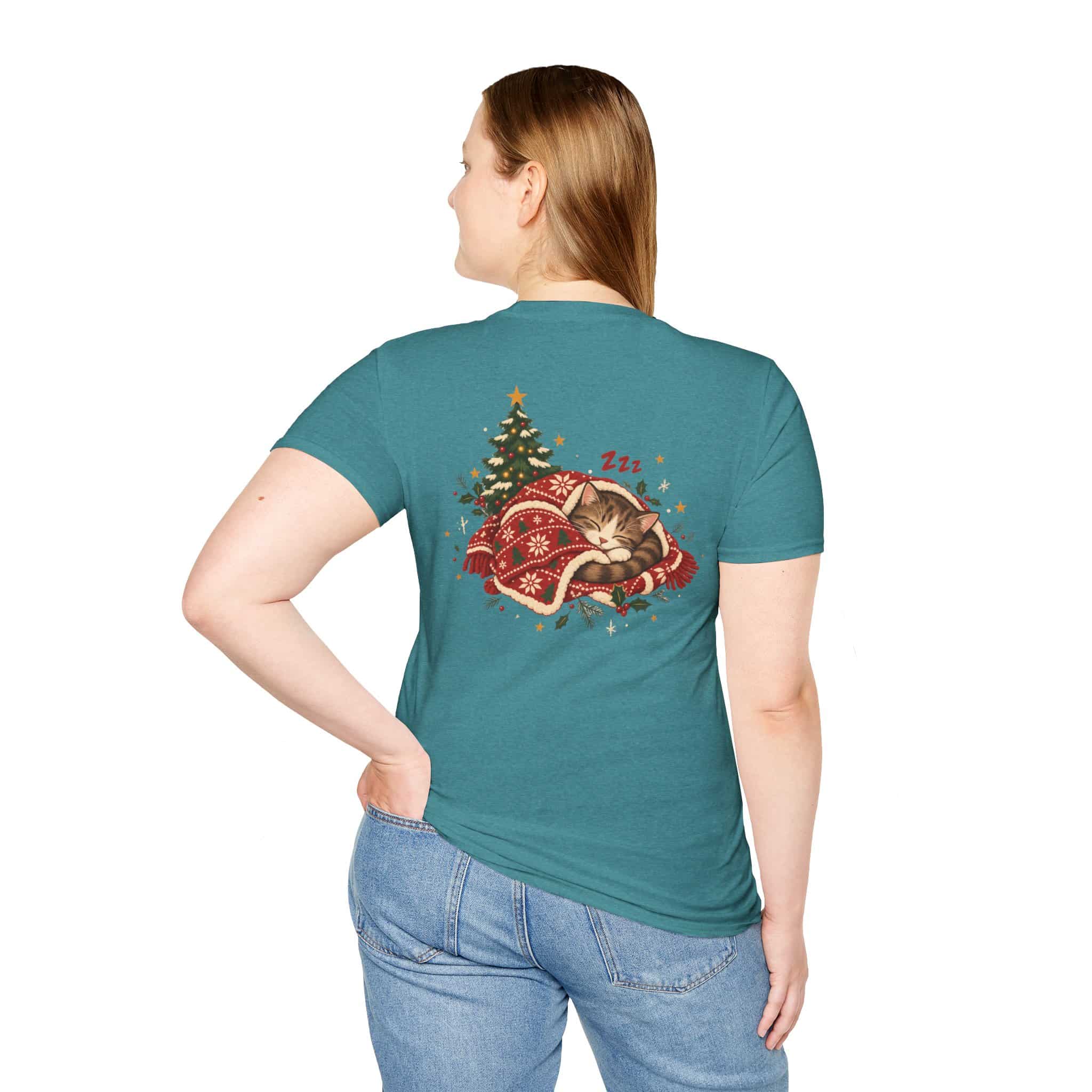 Most Likely To Nap Through Christmas Unisex Softstyle T-Shirt | Funny Holiday Graphic Tee - Image 34