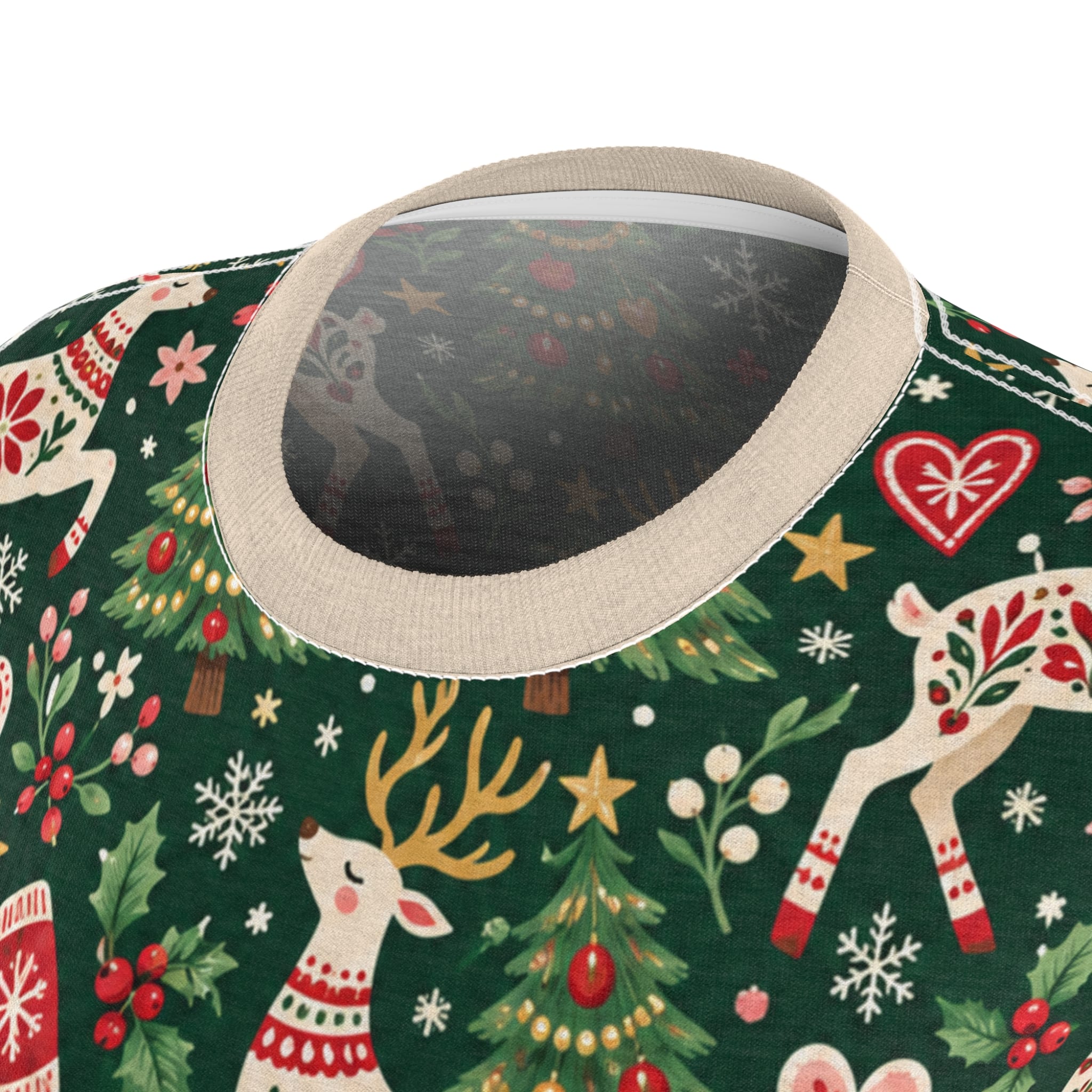 Coquette Christmas Bows Tee, Blush Pink Holiday Women's Festive Print Shirt - Image 6