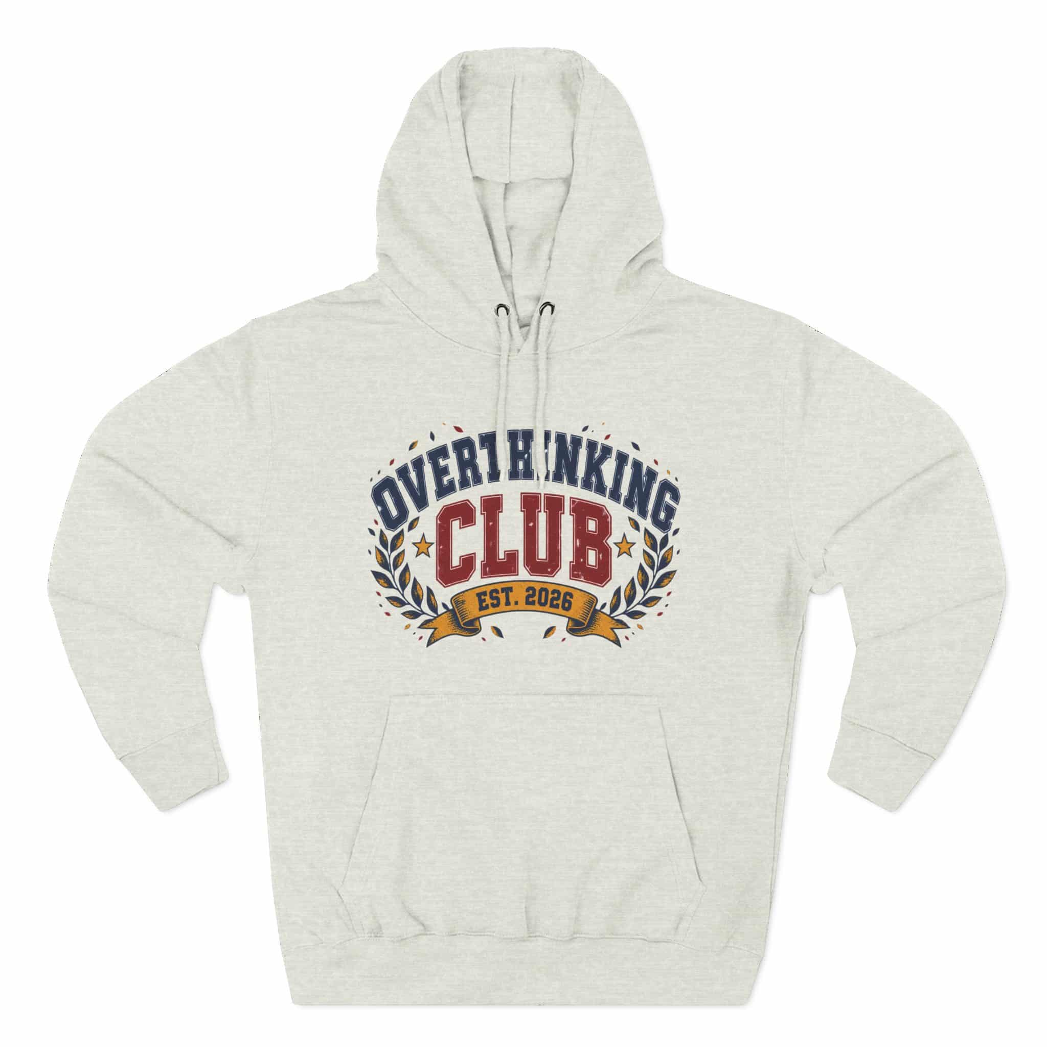 Overthinking Club Hoodie - Funny Vintage Collegiate Varsity Style Humor Hoodie - Image 23